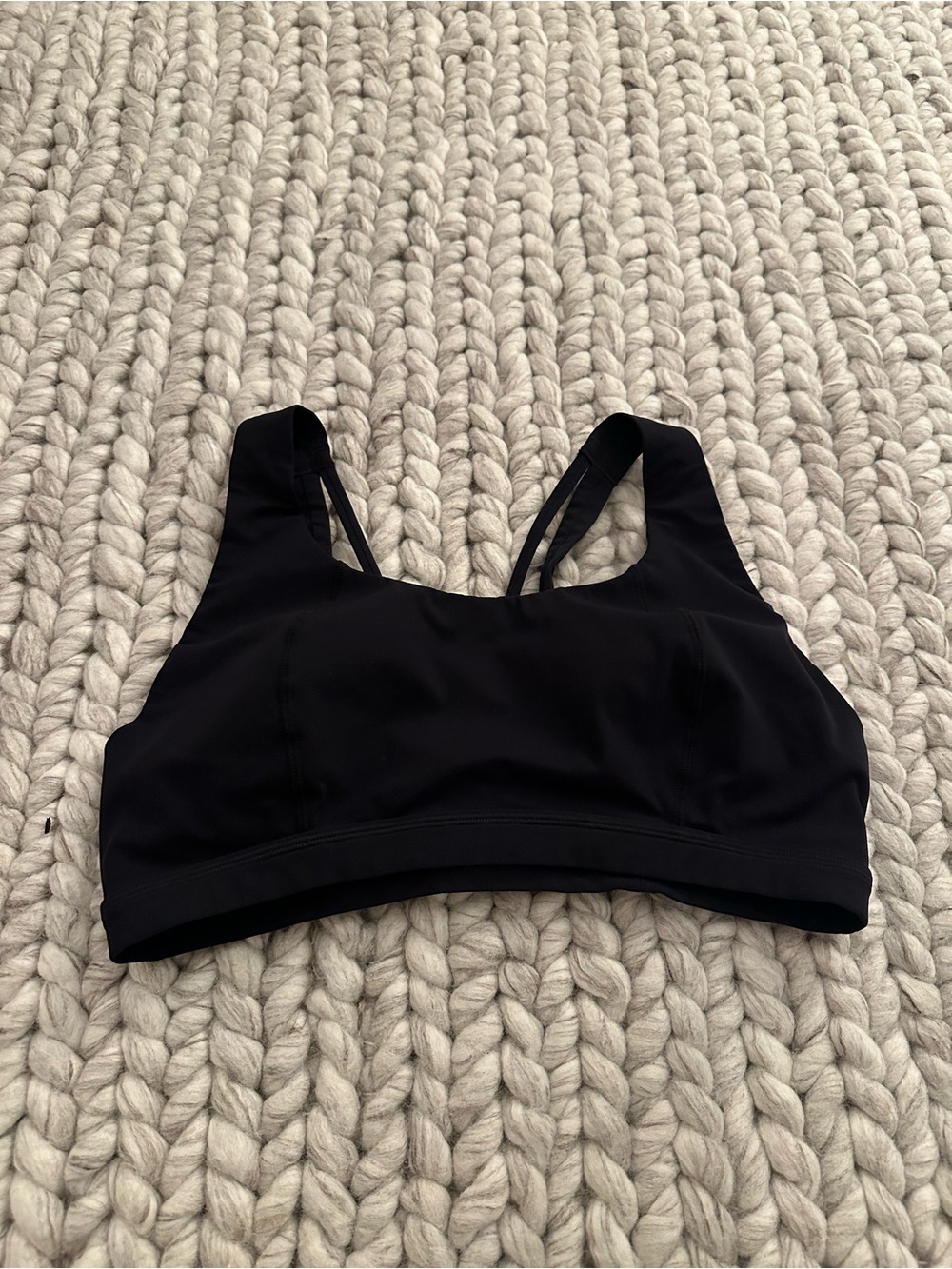 Sweaty Betty Black Women's black sports bra with special patterned cross back
